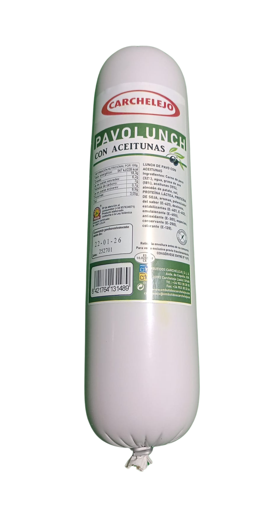 Carchelejo - Pavolunch Con Aceitunas Sin Gluten