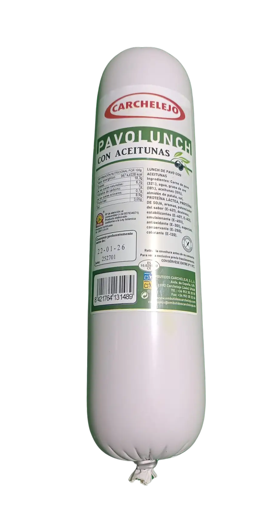 Carchelejo - Pavolunch Con Aceitunas Sin Gluten