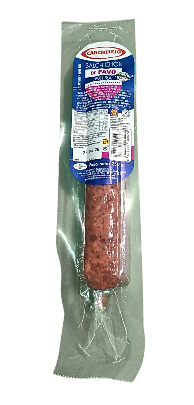 Carchelejo - Salchichón De Pavo Extra Sin Gluten y Sin Lactosa