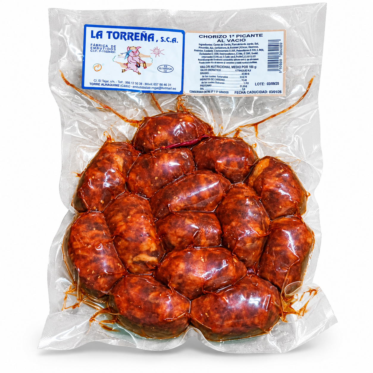 chorizo picante al vacío La Torreña