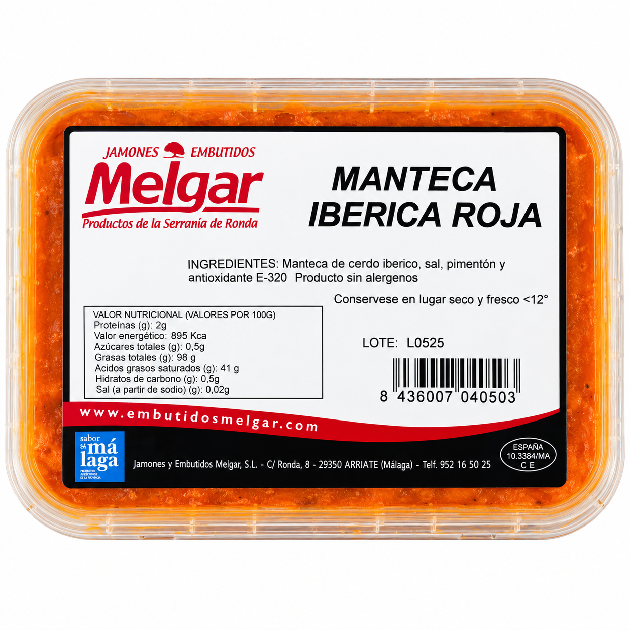 manteca ibérica roja Melgar