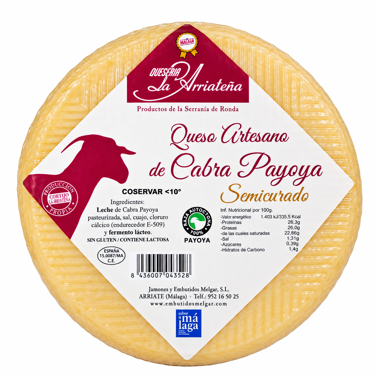 Queso Payoya Artesano La Arriateña SEMI