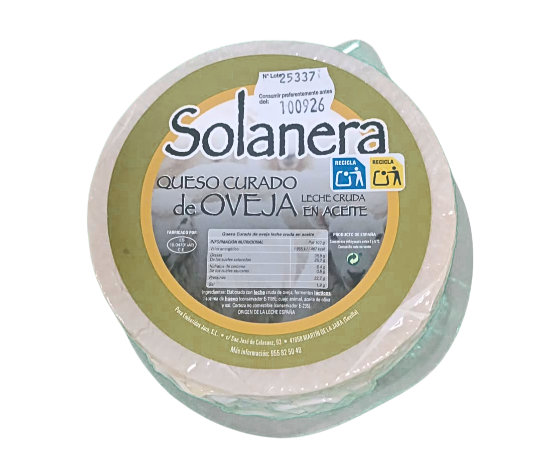 Solanera - Queso De Oveja Curado En Aceite