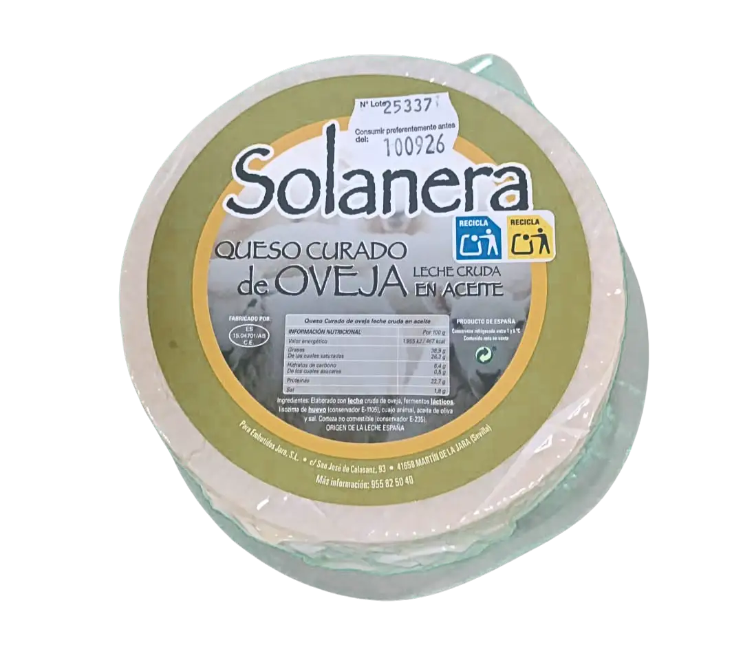Solanera - Queso De Oveja Curado En Aceite