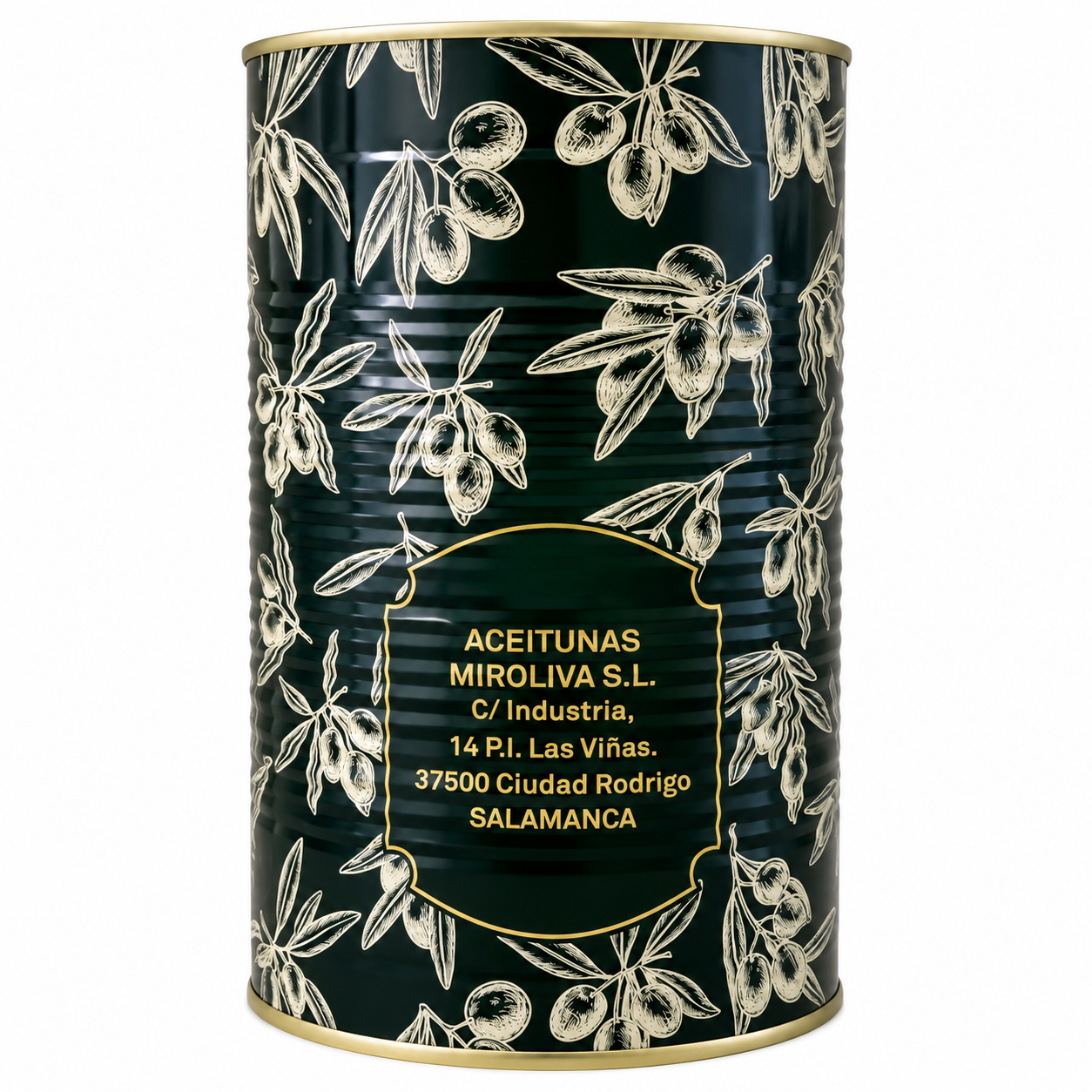 Lata elegante de aceitunas Miroliva